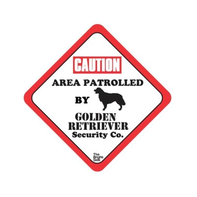 Vacky Pet Car Signs with Caption Golden Retriever - (6X6) Inch